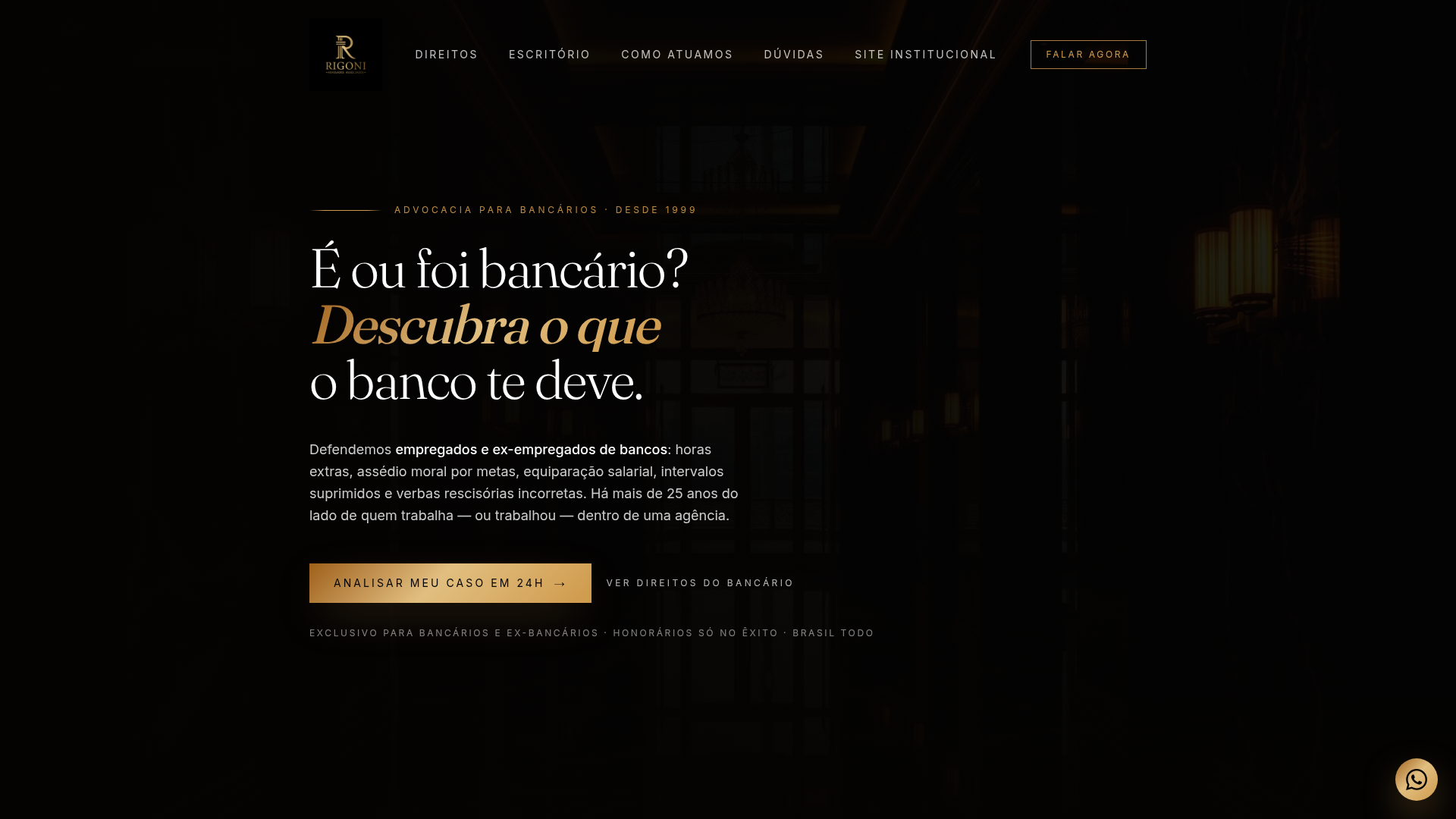 Landing page para Direito trabalhista · Bancários