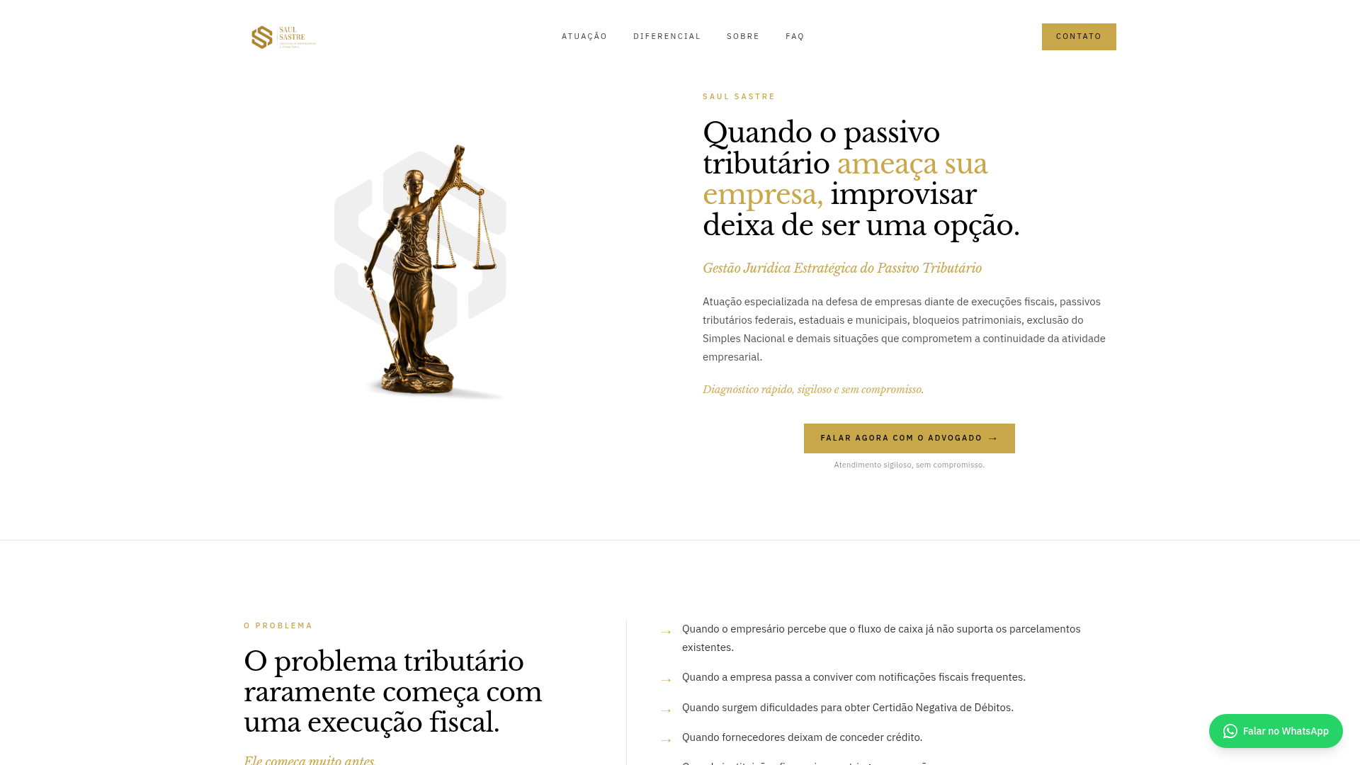 Landing page para Passivo tributário